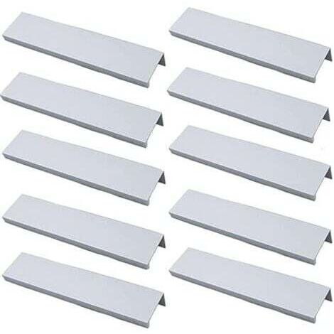 (Blanc)Lot de 10 Poignée Dorée Poignée de Meuble Dorée - Poignée Invisible Poignee de Meuble Cuisine Dorée Poignée Meuble Dorée en Alliage d'Aluminium Entraxe 160mm