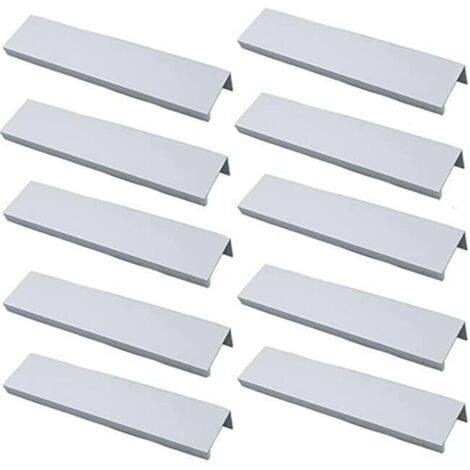 (Blanc)Lot de 10 Poignée Dorée Poignée de Meuble Dorée - Poignée Invisible Poignee de Meuble Cuisine Dorée Poignée Meuble Dorée en Alliage d'Aluminium Entraxe 160mm