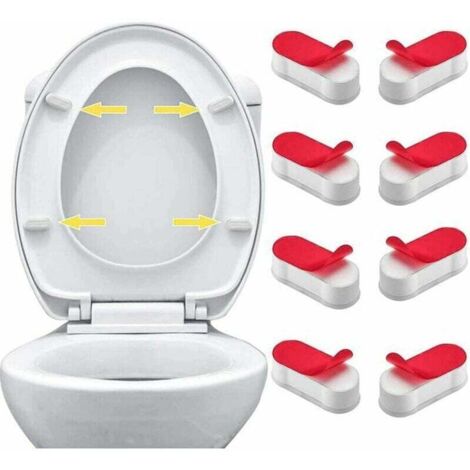 (blanc)Lot de 8 tampons universels pour abattant de toilette, avec adhésif puissant pour couvercle de WC