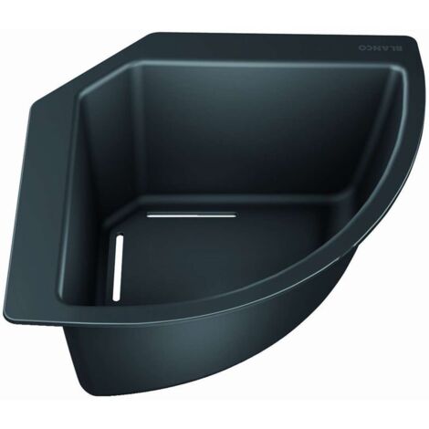 Blanco – Vide-sauce d’angle noir en PVC pour éviers – Longueur 215 mm – Amovible – 235866
