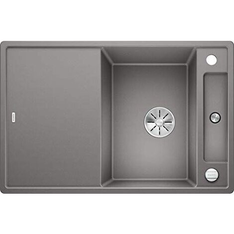 BLANCO Axia III 45S - évier-SILGRANIT - 1 cuve - réversible - vidage auto - siphon inclus - planche a découper verre - anthra