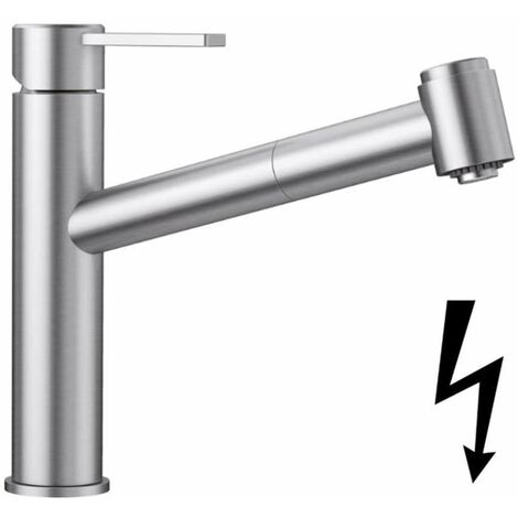 BLANCO 525124 Miscelatore da Cucina, Acciaio Inox Spazzolato, Niederdruck