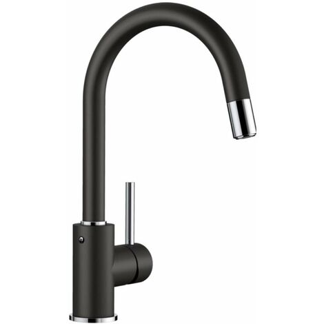 BLANCO 526146 MIDA-S ROBINETTERIE D'ÉVIER DE CUISINE, NOIR SILGRANIT
