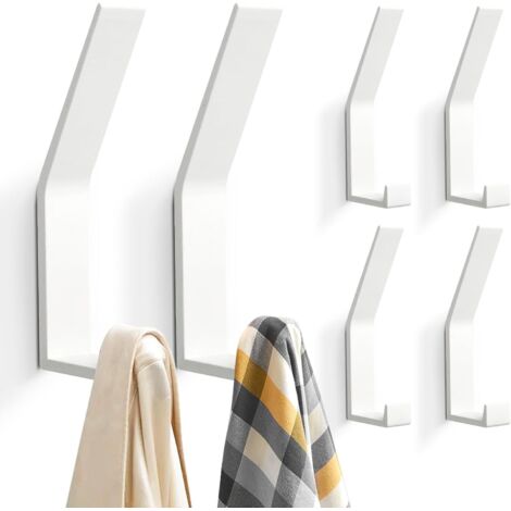 (Blanco) 6 ganchos para abrigos, modernos ganchos para chaquetas, abrigos, ropa, bufandas, bolsos y más