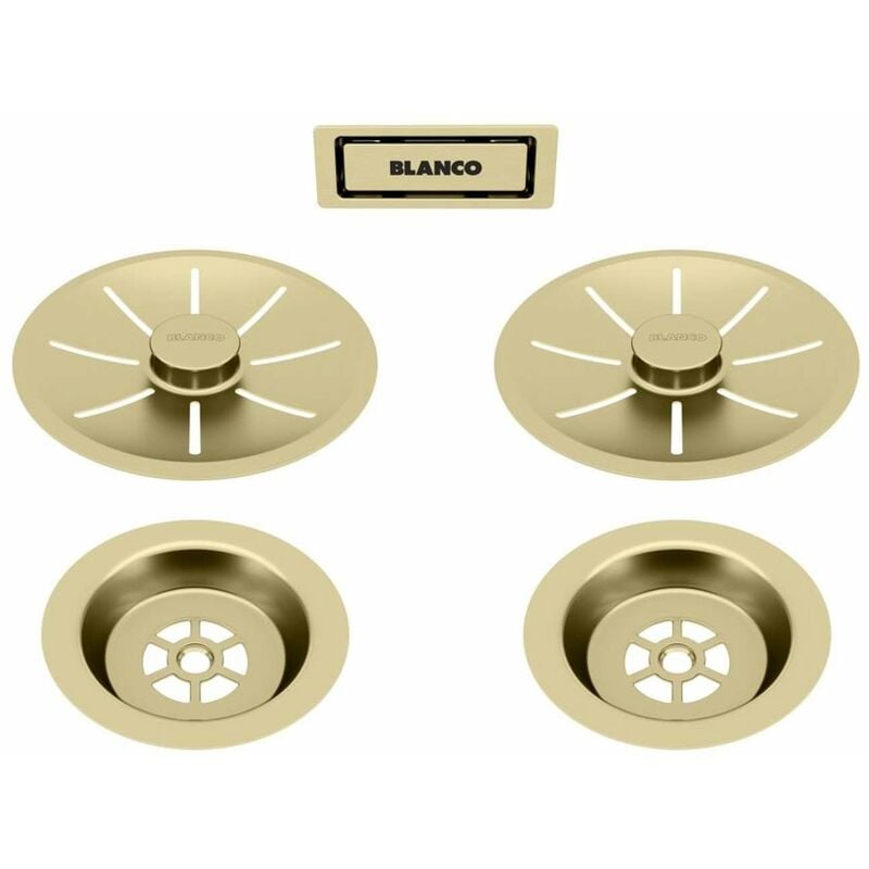 Accessoires - Garniture de vidage C-overflow, pour évier double, doré 203477 - Blanco