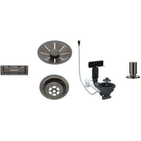 Blanco Accessoires - Kit de vidage InFino, avec commande excentrique, acier foncé 207429