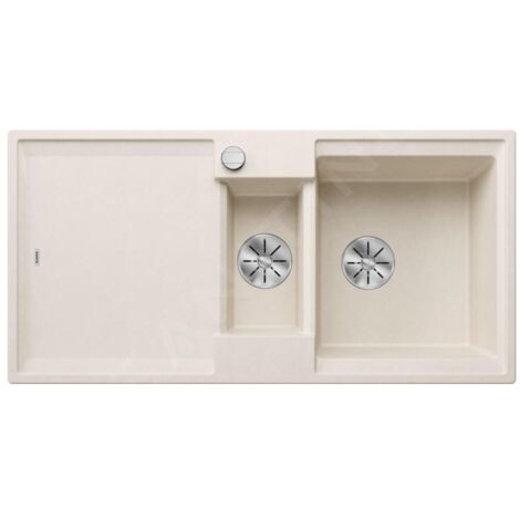 Blanco Adira - Évier en silgranit, 100x50 mm, avec commande excentrique et accessoires, InFino, blanc soft 527606