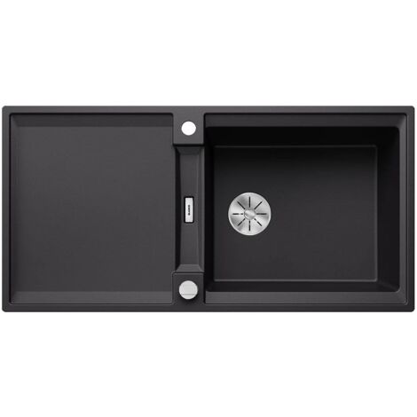 Blanco Adira - Évier en silgranit, 100x50 mm, avec commande excentrique et accessoires, InFino, noir 527617