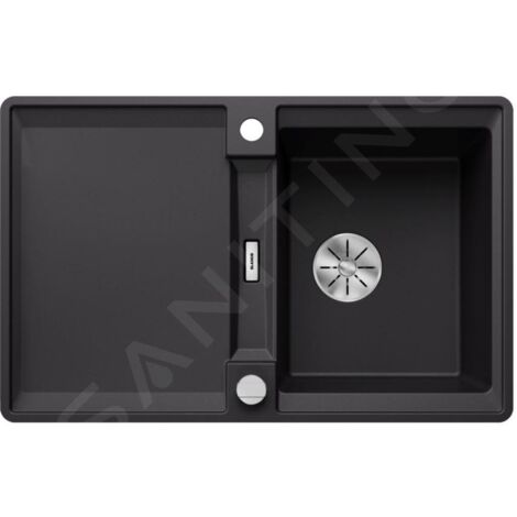Blanco Adira - Évier en silgranit, 77x49 mm, avec commande excentrique et accessoires, InFino, noir 527593