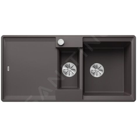 Blanco Adira - Évier en silgranit, 99x49 mm, avec commande excentrique et accessoires, InFino, gris rocher 527611