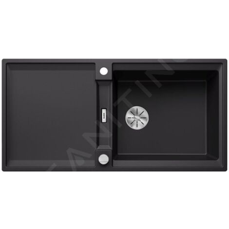 Blanco Adira - Évier en silgranit, 99x49 mm, avec commande excentrique et accessoires, InFino, noir 527625