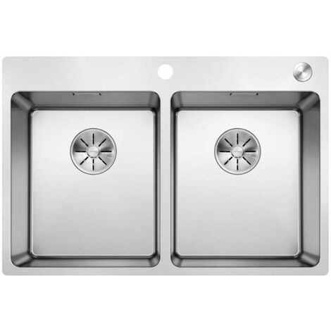 Blanco Andano 340/340 - Évier 75x50 cm avec commande excentrique PushControl, inox 525248