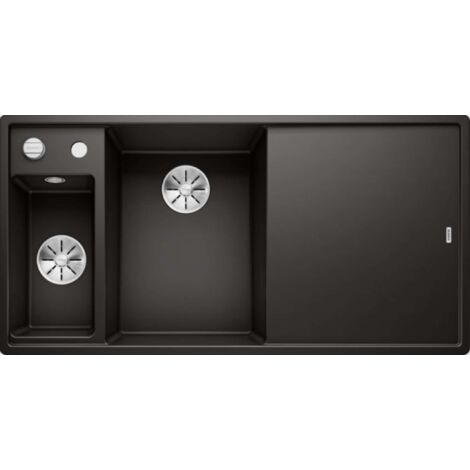 Blanco Axia III 6 - Évier en silgranit 100x51 cm, avec commande de vidage et accessoires, noir 525848
