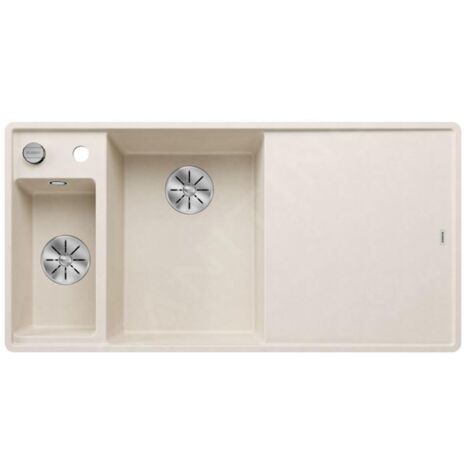 Blanco Axia III 6 - Évier en silgranit, 990x500 mm, avec commande de vidage et accessoires, InFino, blanc doux 527047