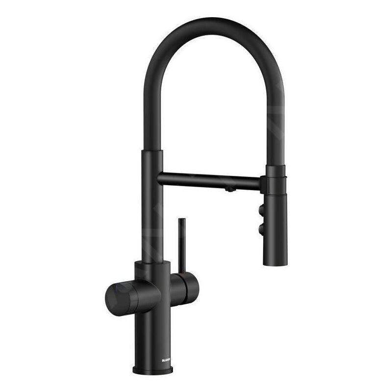 Blanco - Catris s - Mitigeur d'évier avec fonction filtrante et bras flexible, noir mat 526707