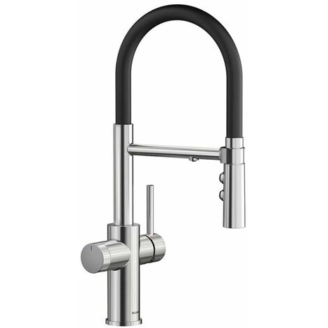 Blanco Catris S - Spültischarmatur mit Filterfunktion und flexiblem Arm, chrom/schwarz 526706