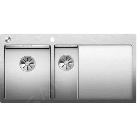 Blanco Claron 6 - Évier 1000x510 mm avec commande excentrique PushControl et égouttoir, inox 521646