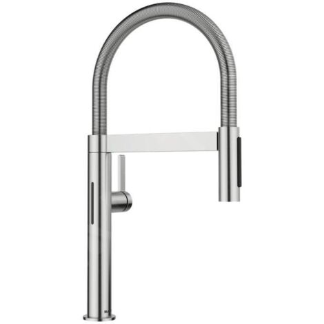 Blanco Culina S - Mitigeur de cuisine électronique avec bras flexible et douchette, alimentation secteur, acier 527466