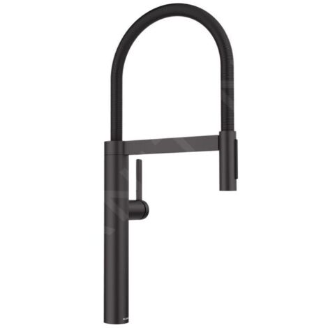 Blanco Culina S - Mitigeur d'évier avec bras flexible et douchette, noir mat 527464