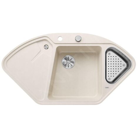 Blanco Delta II - Évier en silgranit 1042x560 mm, avec commande de vidage et accessoires, InFino, blanc doux 527056