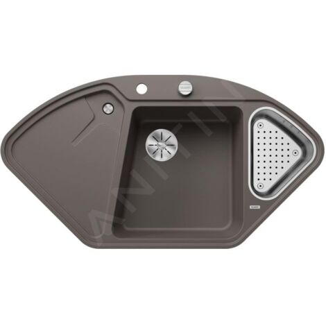 Blanco Delta II - Évier en silgranit 1042x560 mm, avec commande de vidage et accessoires, InFino, gris 527239