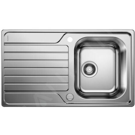 Blanco Dinas 45 - Évier, 860x500 mm, avec commande de vidage, inox brossé 523378