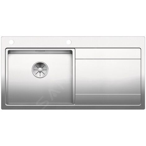 Blanco Divon II - Évier, 100x51 cm,avec égouttoir et commande excentrique , inox 521659