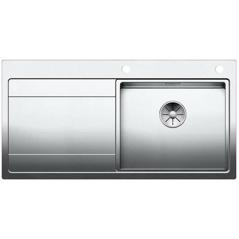 Blanco Divon II - Lavello, 100x51 cm, con gocciolatoio a comando eccentrico dello scarico, acciaio inox 521660
