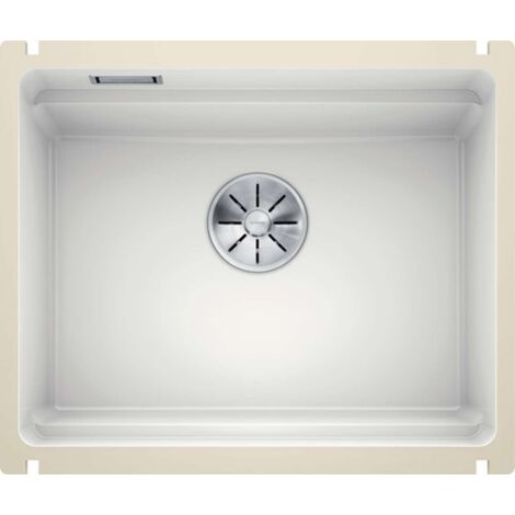 Blanco Etagon 500 - Keramikspüle, 54x46 cm, mit Schienen, Weiß glänzend 525149