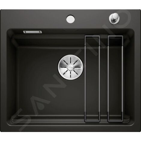 Blanco Etagon 6 - évier en céramique, 584x510 mm, avec commande de vidage et accessoires, noir 525162
