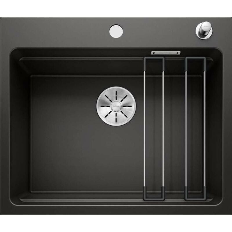 Blanco Etagon 6 - Évier en silgranit, 60x51 cm, avec commande de vidage et avec rails, noir 525889