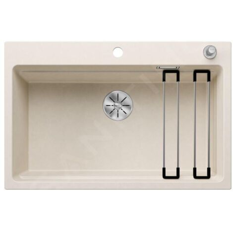 Blanco Etagon 8 - Évier en silgranit, 780x510 mm, avec commande de vidage et accessoires, InFino, blanc doux 527080