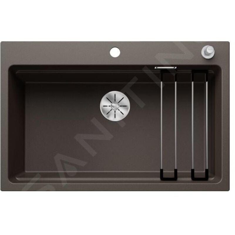Blanco - Etagon 8 - Évier en silgranit, 78x51 cm, avec commande de vidage et accessoires, InFino, café 525186