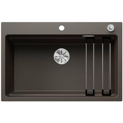 Blanco Etagon 8 - Lavello in silgranit, 78x51 cm, con comando remoto dello scarico e accessori, InFino, caffè 525186