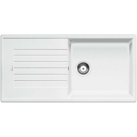 Blanco – Évier en composite de granit 517571 – Simple bac XL avec égouttoir – SILGRANIT PuraDur II – Couleur blanc – Dimensions 1000 x 500 mm