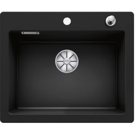 Blanco Evier PALONA 6 PuraDur en céramique avec vidage automatique 61.5x51cm, Noir (524738)