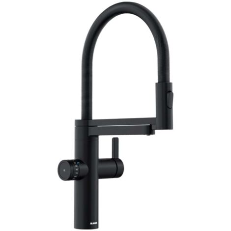 Blanco EVOL-S Pro - Spültischarmatur mit flexiblem Arm, Spülbrause und Filterfunktion, schwarz matt 526636