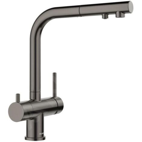 Blanco Fontas S II - Mitigeur d’évier avec bec extractible et fonction filtrante, acier foncé 527737