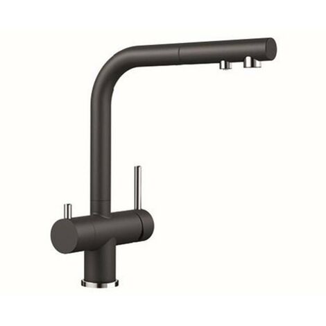 Blanco Fontas S II - Mitigeur d'évier avec douchette extractible et filtration, noir 526158