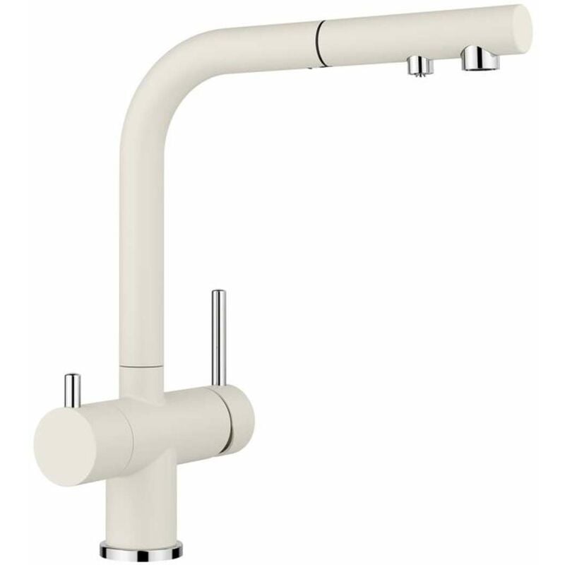 Blanco - Fontas s ii - Mitigeur d'évier avec bec extractible et fonction filtrante, blanc doux 526947