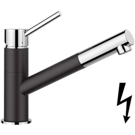 Blanco Kano S - Mitigeur d’évier avec bec extractible, noir/chrome 527652