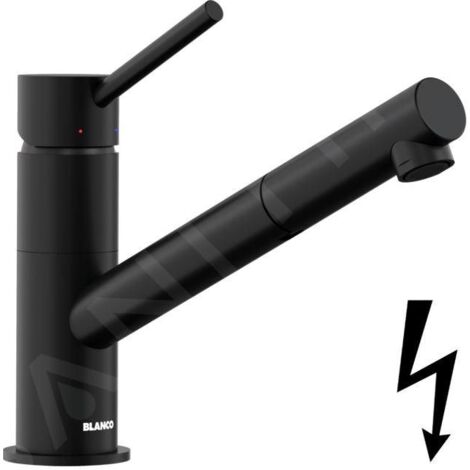 Blanco Kano S - Mitigeur d'évier avec bec extractible, noir mat 527653