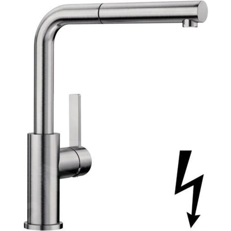 Blanco Lanora S - Mitigeur d’évier avec douchette extractible, inox brossé 525126