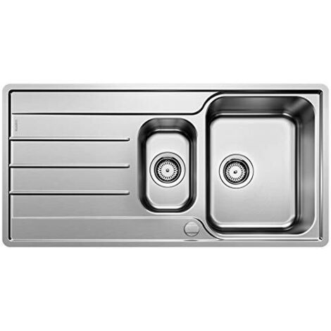 Blanco Lemis 6 - Lavello, 100x50 cm, con comando remoto dello scarico, acciaio inox spazzolato 523033
