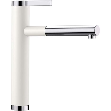 Blanco Linee S - Küchenarmatur, mit ausziehbarem Anschluss, Weiß/Chrom 518441