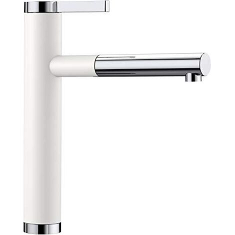 Blanco Linee S - Miscelatore da lavello con bocca di erogazione estraibile, bianco/cromo 518441