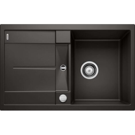 Blanco Metra 45 - Évier en silgranit, 780x500 mm, avec commande de vidage, noir 525914
