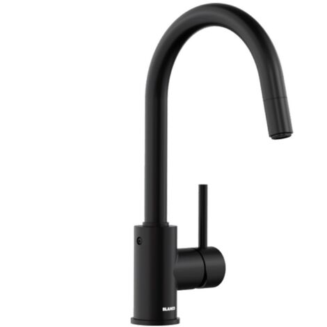 Blanco Mida-S grifo negro mate 20 cm caño orientable