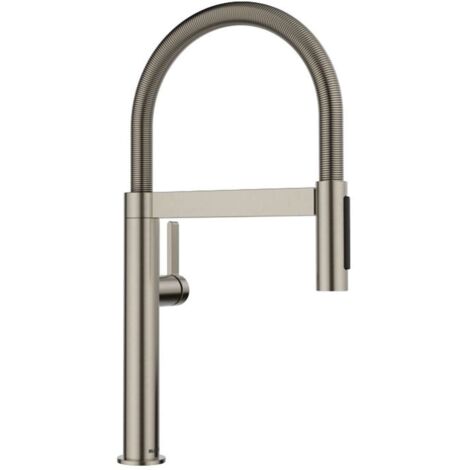 Blanco – Mitigeur de cuisine avec bras flexible et douchette – Finition PVD platine – Hauteur 441mm – Raccord flexible 3/8' – 527703