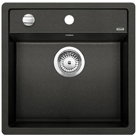 Blanco Silgranit DALAGO 5 PuraDur fregadero con desagüe automático 51.5x51cm, Negro (525871)